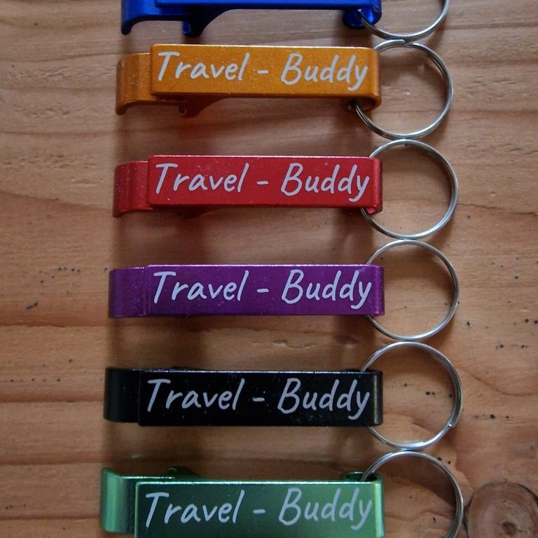 Schlüsselanhänger "Travel - Buddy" Alu "Travel - Buddy" Schlüsselanhänger Ein Must - Have für unterwegs!